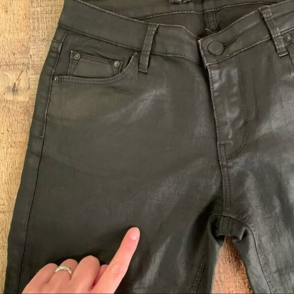 Zara womens size 2 faux leather black skinny jeans - Picture 2 of 10